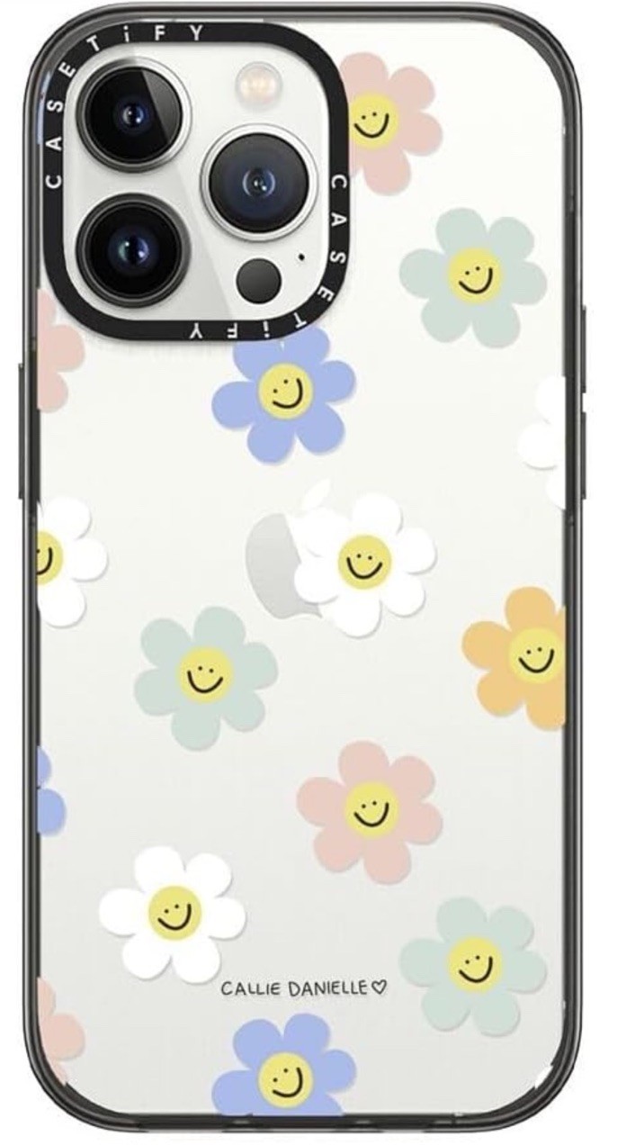 CASETiFY Happy Daisies Clear Black Compact Case for iPhone 13 Pro