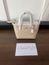 COACH   City Mini Tote Bag Signature Canvas CW032 Sand Chalk Outlet NEW
