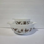 Set of 2 Pyrex 443 2.5qt Cinderella Mixing Bowls Brown Rooster 441
