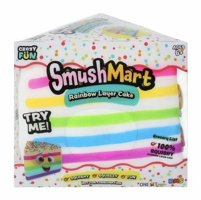 Viral Squishy Rainbow Layer Cake JUMBO SQUISHY 5  Smush Mart RMS USA Crazy Fun