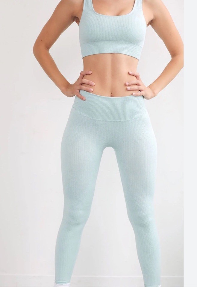 Bondi Crush Women's Activewear Bra & Tracksuit Set Mint Green Size Small