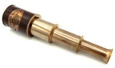 Taschen Fernrohr Antik Messing Leder L&auml;nge ausgezogen 185 mm