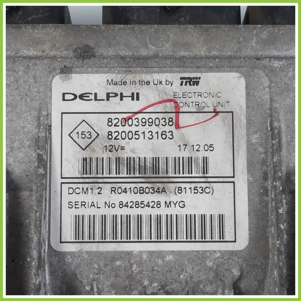 Centralina DELPHI R0410B034A RENAULT CLIO 3a Serie 1.5 dCi 63kw 8200399038 - Imagen 2 de 3