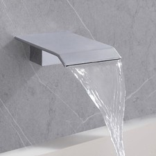 Wall Mount Bathroom Bathtub Faucets Spout High Flow Waterfall Tub Filler Fauc...