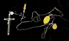 Beautiful 5 Decade Nuns Rosary With Belt Clip And Medals, with Providence 