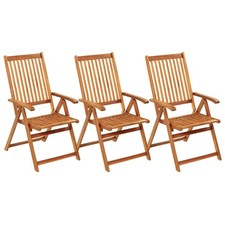 Garden Chair Set of 3 Taupe, Brown Solid Acacia wood vidaXL