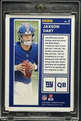 Jaxson Dart RARE ROOKIE RC BLUE CHECKER REFRACTOR INVESTMENT CARD