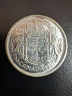 1957 SILVER Canada 50 Cents - Likely AU - Elizabeth II - 80% SILVER!