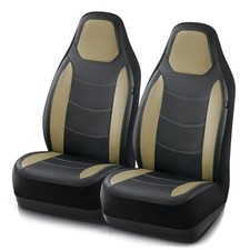 Car Seat Cover, Leather Seat Covers, Automotive High Back Front Seat Beige