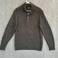 DKNY Jeans Black Rib Knit Sweater Long Sleeve 1/4 Zip Mock Neck Women s Sz XL