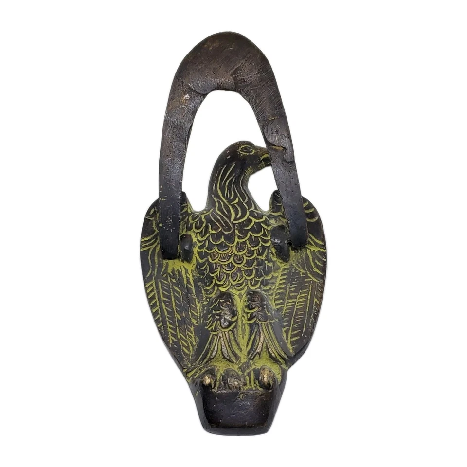 GRAN Estatuilla de Águila Rústica Estilo Antiguo de Hierro Fundido Llamador de Puerta  Foto 2 de 4