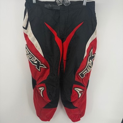 Fox Racing Motocross Pants Mens 34 Black Red White Padded MX Dirt Bike Gear