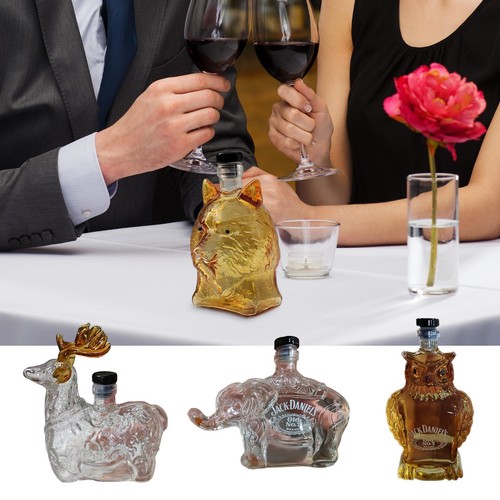 Animal Statue Whisky Liquor Bottle Whiskey Glass Decanter Wine Container Decor - Imagen 5 de 16