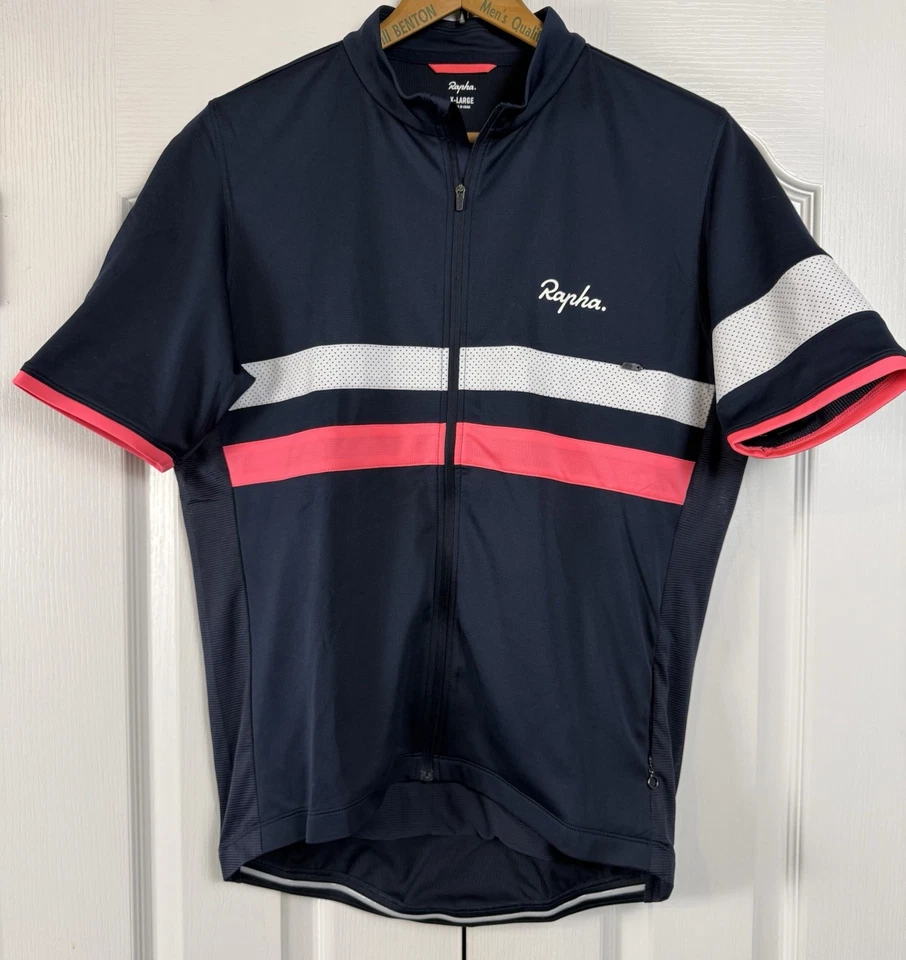 Jersey Rapha Brevet ligero cremallera ciclismo para hombre talla XL azul marino/rosa nuevo sin etiquetas Foto 2 de 4