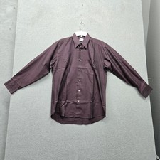 VINTAGE Arrow Excellency Men Button Up Shirt 15.5 33 Purple Grid Check Dress USA