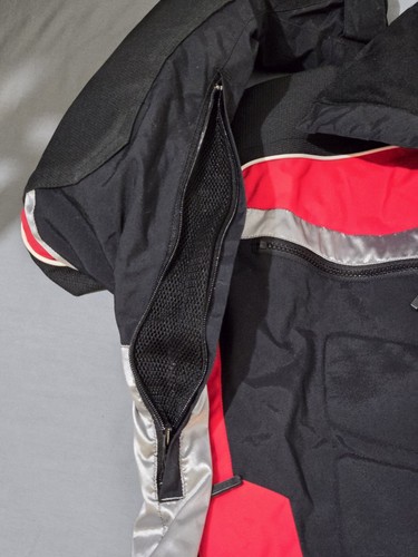 Polaris riding jacket mens Large vented mesh red black silver padded chest elbow - Picture 8 of 17