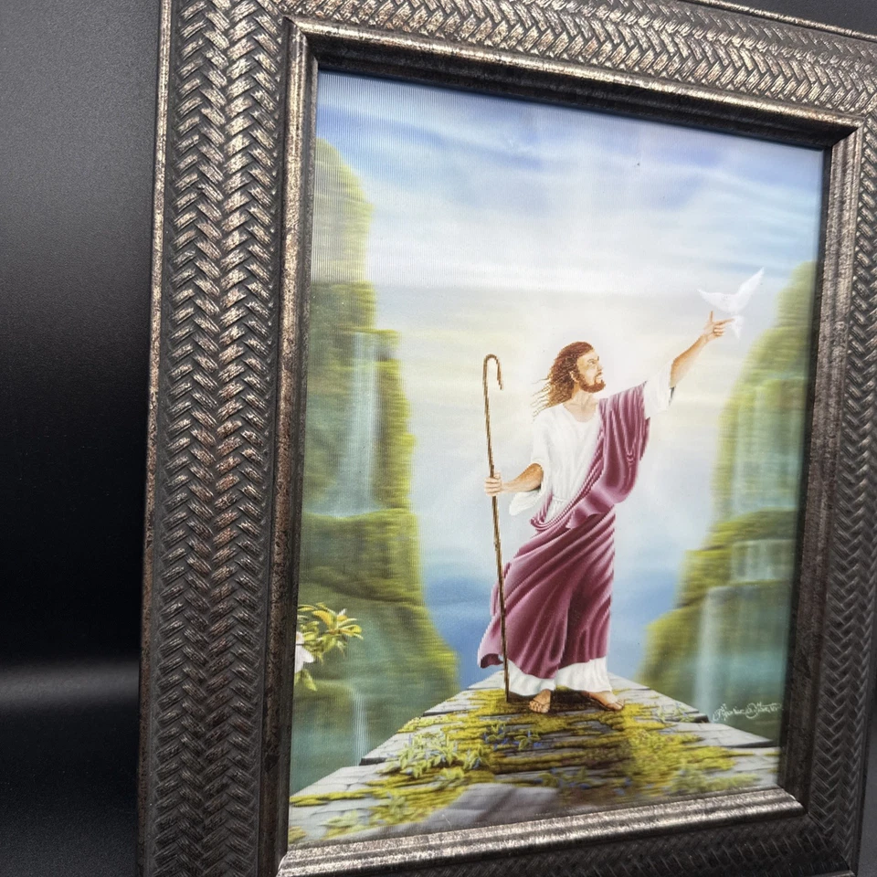Jesús Lenticular Holográfico 3D Por Stephen O. Gunter 8x10, Marco Profesional Foto 2 de 4