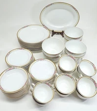 J&G Meakin SOL England Yellow Gold & Pink Floral China Plates Bowls Cups CHOICE