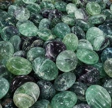 10 lb Green Fluorite Palm Stones Wholesale Bulk Lot Polished Crystals