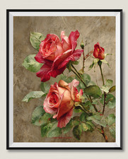 Garden Roses 5 - DIY Chart Counted Cross Stitch Patterns Needlework DMC Color