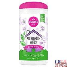 Baby All-Purpose Cleaning Wipes Plant-Based Lavender 75 Count Safe Gentle New