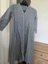 Elemente Clemente Dress 100% Linen Size 1 UK 10 Grey Lagenlook Relaxed Summer