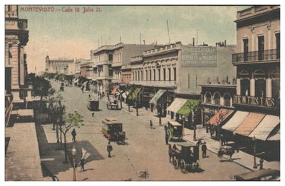 S9021/ Montevideo  Calle 18 Julio 21 Uruguay AK 1909