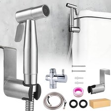 Toilet Shattaf Adapter Hose Bidet Spray Stainless Steel Handheld Shower Head US