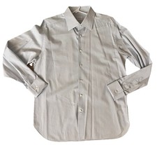 Ermenegildo Zegna Shirt Mens 17.5 Blue White Micro Grid Check French Cuffs