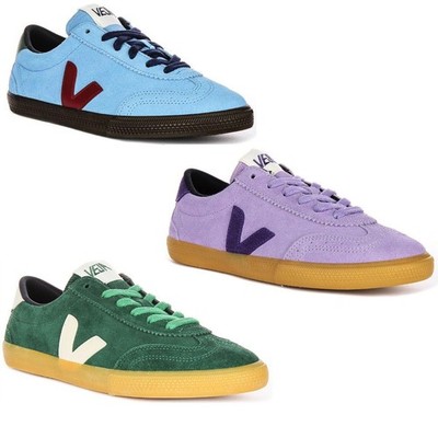 Veja Volley Damen-Sneaker Wildleder schmal Brogue-Optik Schnürschuhe lila UK 3   8