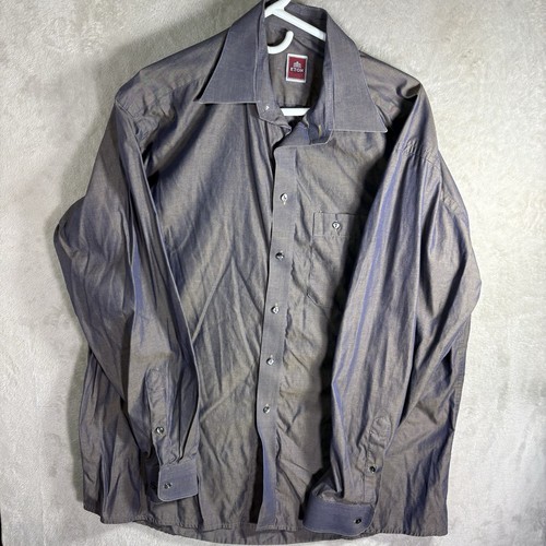 Eton, Vintage Eton Shirt Adult XL Purple Gold Sheen Preppy Designer Mens 3892