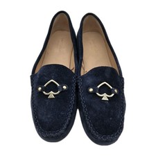 Kate Spade Loafers Blue Suede with Signature Spade Charm Women's sz. 8.5
