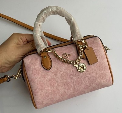 Coach Tasche Micro Rowan Satchel Rosa / Tan - Neu mit Schultergurt und Charm