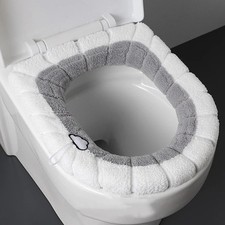 Warm Winter Toilet Seat Cover   Thick Washable Toilet Cushion with Handle