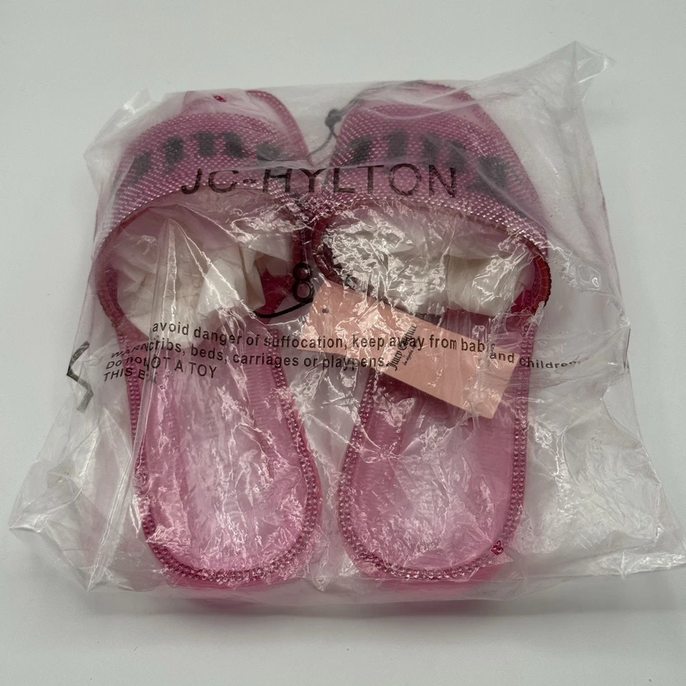 Sandalias Juicy Couture Slides para mujer 8 rosas con logotipo de estrás nuevas sin caja Foto 3 de 4