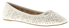 Platino Womens Ballerina Shoes Oulton Slip On white UK Size