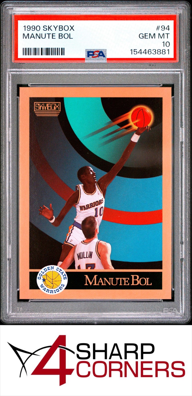 1990 SKYBOX #94 MANUTE BOL WARRIORS PSA 10