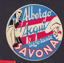 Ancienne  étiquette  bagage  Italie  BN172626 Hotel Albergo Acquii Savona