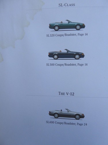 Mercedes-Benz 1994 SL-Klasse Verkaufsprospekt Produktinformation Roadster, V-12 - Bild 2 von 7