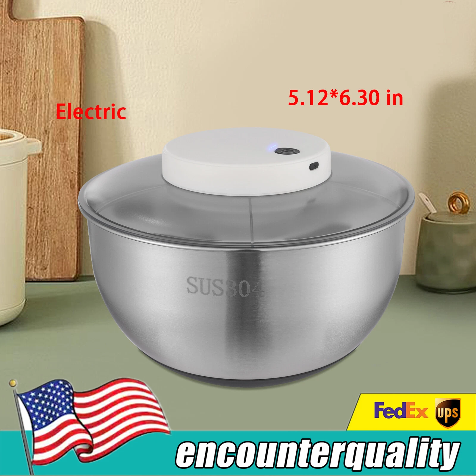 USB Rechargeable Salad Spinner, Electric Lettuce Vegetable Dryer Dehydrator