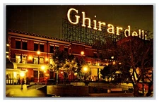 Night View Ghiradelli Square San Francisco California CA UNP Chrome Postcard Y18