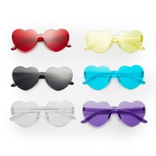 Zink Colorful Heart Glasses - Six Pairs of Sunglasses for Parties Photo Booths