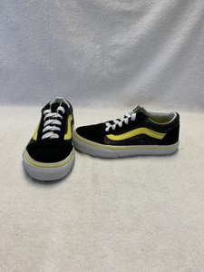 Vans Off The Wall Toddler Girls Yellow Black Glitter Shoes Size 12