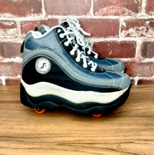 Street Flyers Sneaker Skate Shoes Sizes Womens 7 Mens 5 Black Suede/Silver