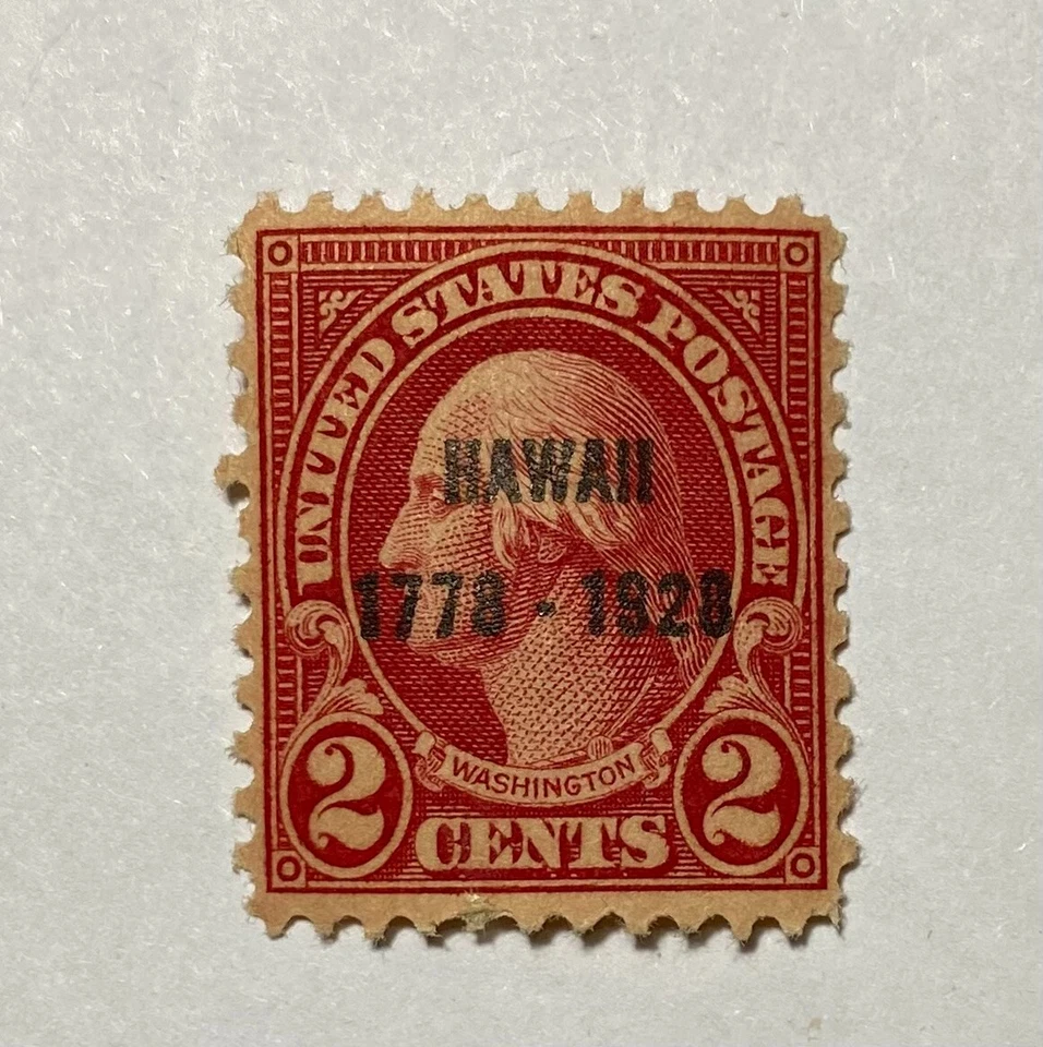 Estampilla roja vintage de 2 centavos de George Washington Hawaii de 1928 1778-1928 MNH. Foto 3 de 4