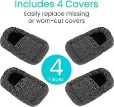 Walker Ski Glide Covers 4 PCS - Heavy Duty Removable Padded Replacement Caps- Un