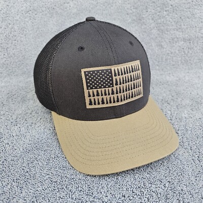 Columbia Trucker Hat Baseball Cap Size L/XL Trees Flag Patch Front Mesh  Back - Main Image