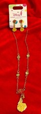 Disney Parks Collection Princess Bella necklace and pierced earrings set
