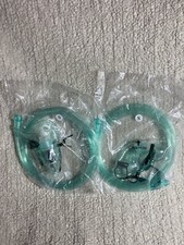 Pediatric Oxygen Mask w/ 7' Tubing, Adjustable Nose Clip/Elastic Strap, GRN -2pk
