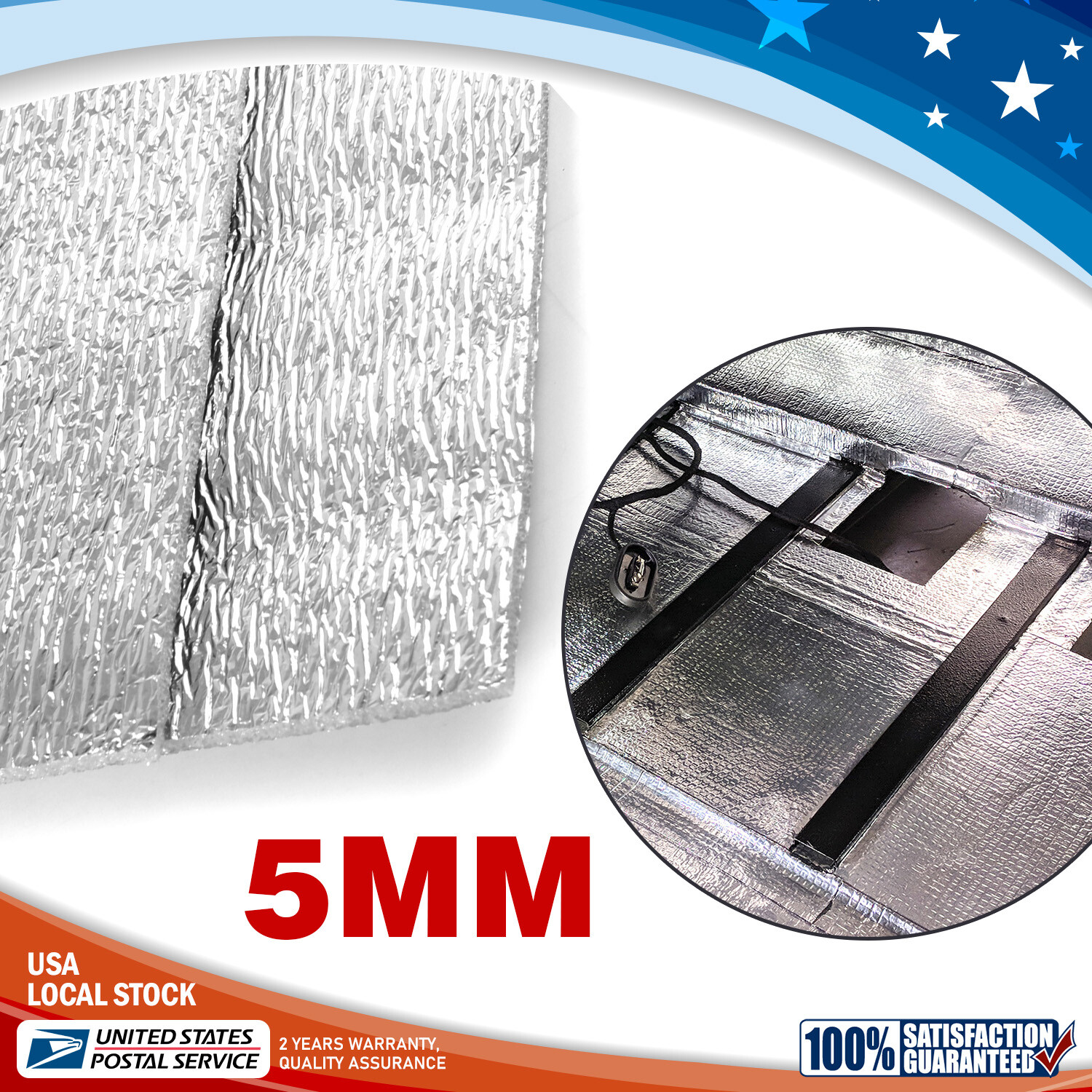 197mil Sound Deadener car Heat Shield  Proof Deadening Foam Mat Noise-Insulation